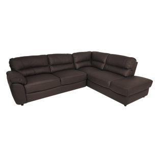 Soaring Ridge Leather Corner Sectional by Red Barrel Studio