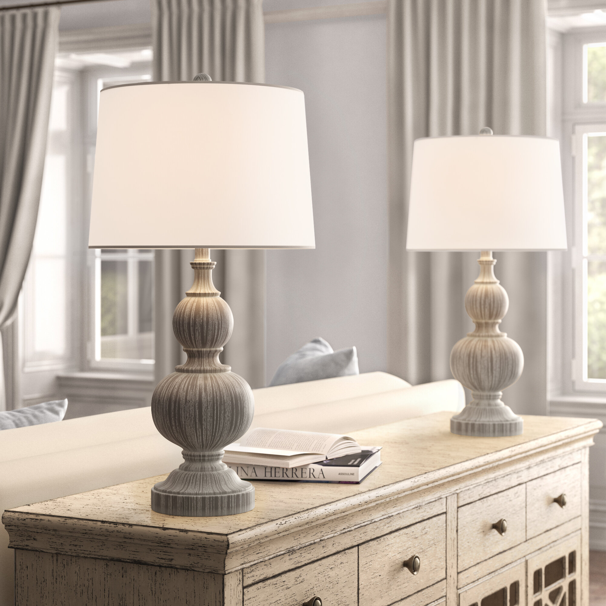 gray farmhouse table lamp