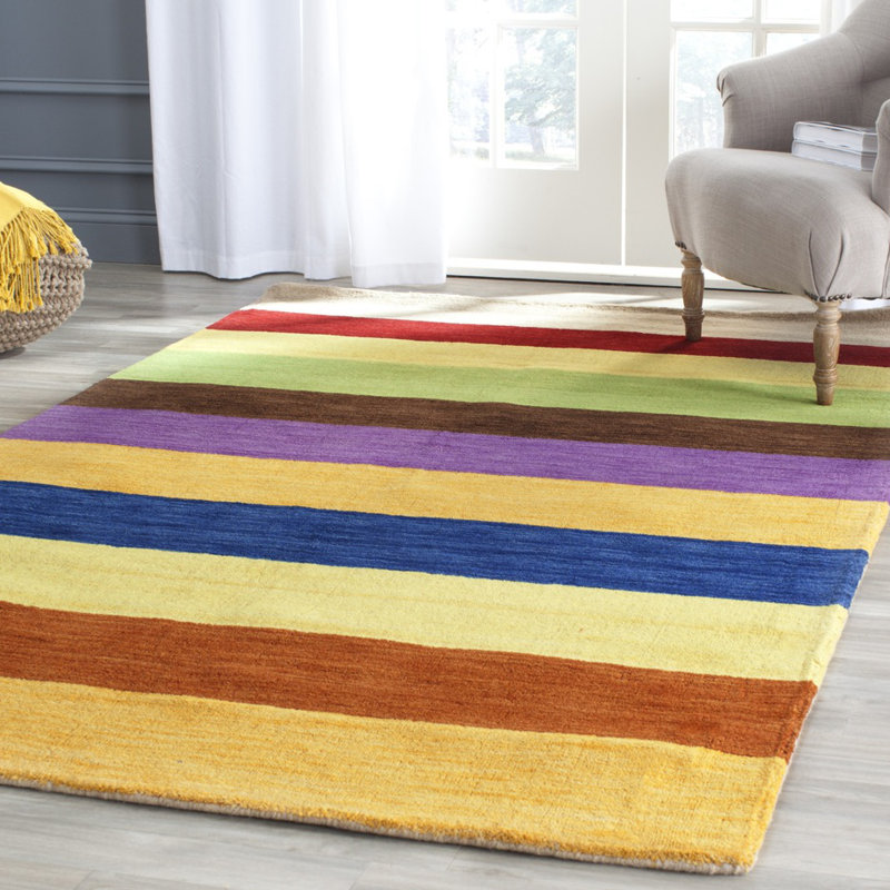 Ebern Designs Hossain Handwoven Flatweave Wool Beige Blue Green Area Rug Reviews Wayfair