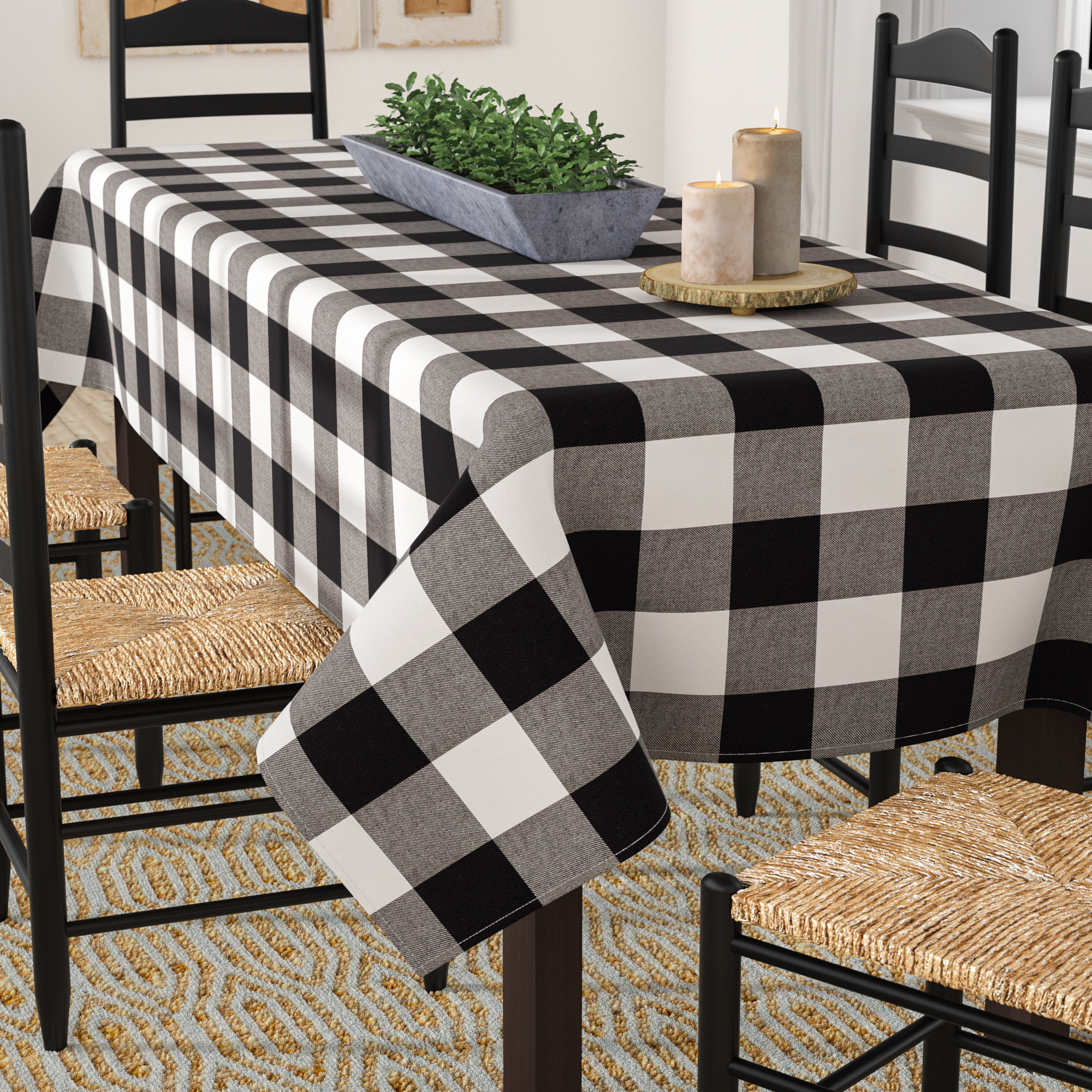 Moslion Plaid Tablecloth Home Vintage Buffalo Check Gingham Lattice Checkered Table Cloths Polyester Rectangular Decorative Table Cover Picnic 60x84 Inch Blue Black White Moslion Plaid Tablecloth Home Vintage Buffalo Check Gingham Lattice Checkered Table Cloths Polyester Rectangular Decorative Table Cover Picnic 60x84 Inch Blue Black White