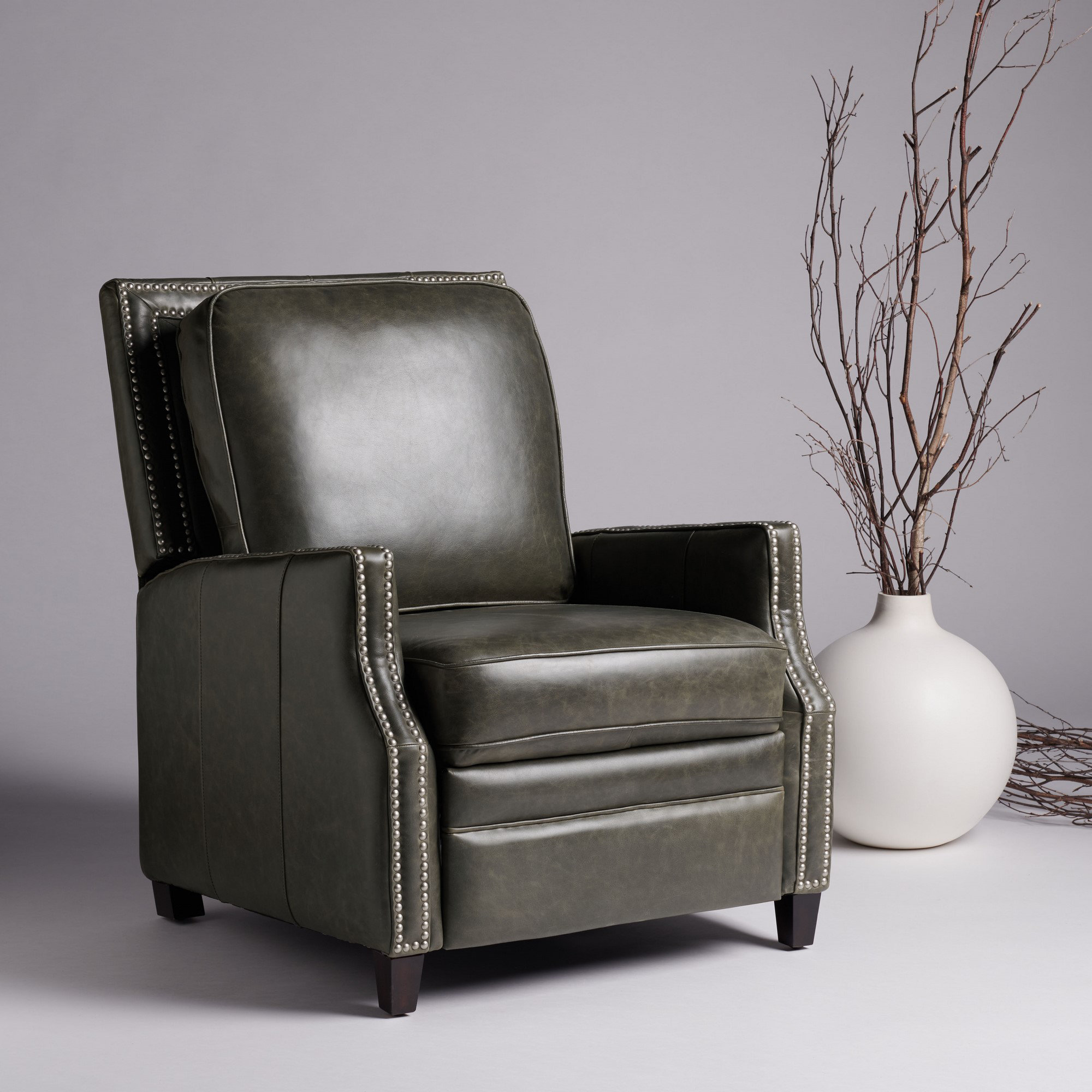 bipasha genuine leather manual recliner