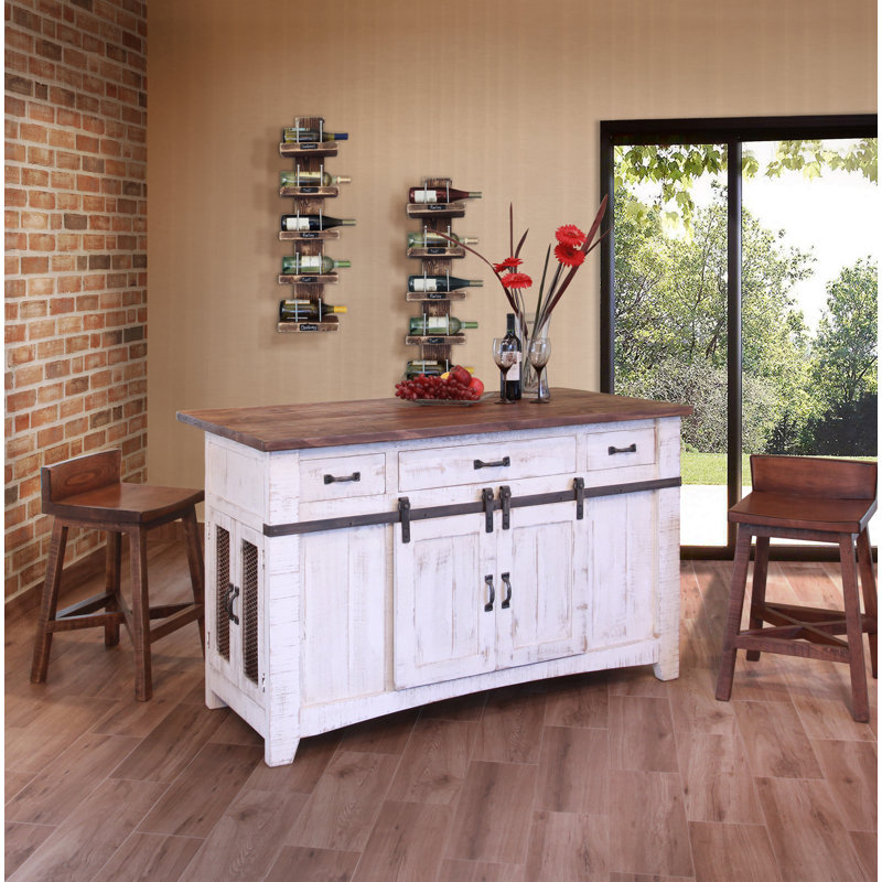 Gracie Oaks Coralie 3 Drawer Kitchen Island Set Reviews Wayfair