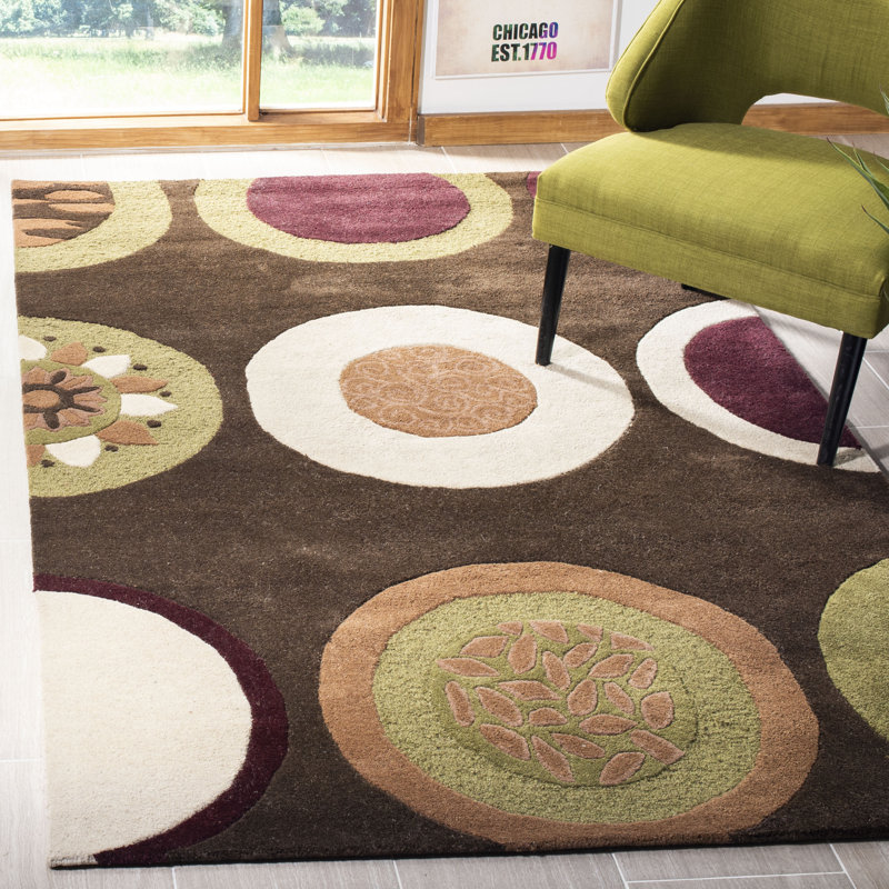 Latitude Run Chiara Hand Tufted Wool Red Brown Beige Area Rug Wayfair