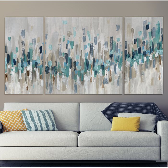 WexfordHome Blue Staccato - Painting on Canvas | Wayfair