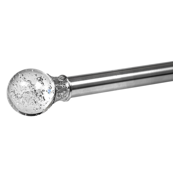 Ivy Bronx Antenore Crystal Drape Single Curtain Rod Hardware Set