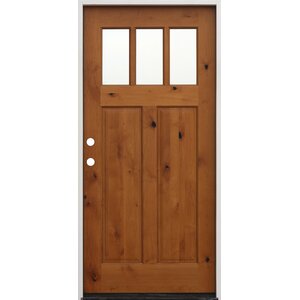 Shaker Craftsman 3 Lite Ready to Install Wood Prehung Front Entry Door