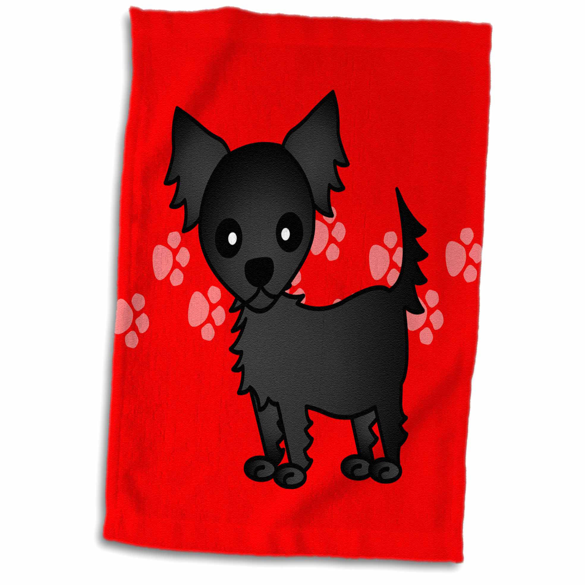 Symple Stuff Cute Longhaired Chihuahua Pawprints Towel Wayfair