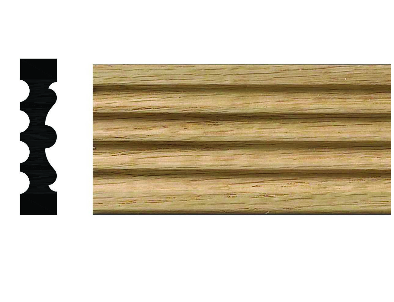 Ornamental Mouldings Natural Oak Reversible Fluted Victorian Door and