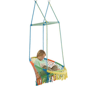 Go to store & view more images Hammock Chair with Woven Seat and Macrame Knots by Magic Cabin