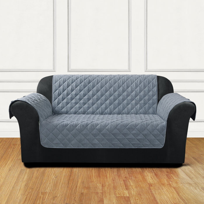 Quilted Pet Box Cushion Loveseat Slipcover
