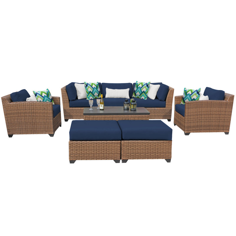 Waterbury 8 Piece Rattan Sofa Seating Group With Cushions