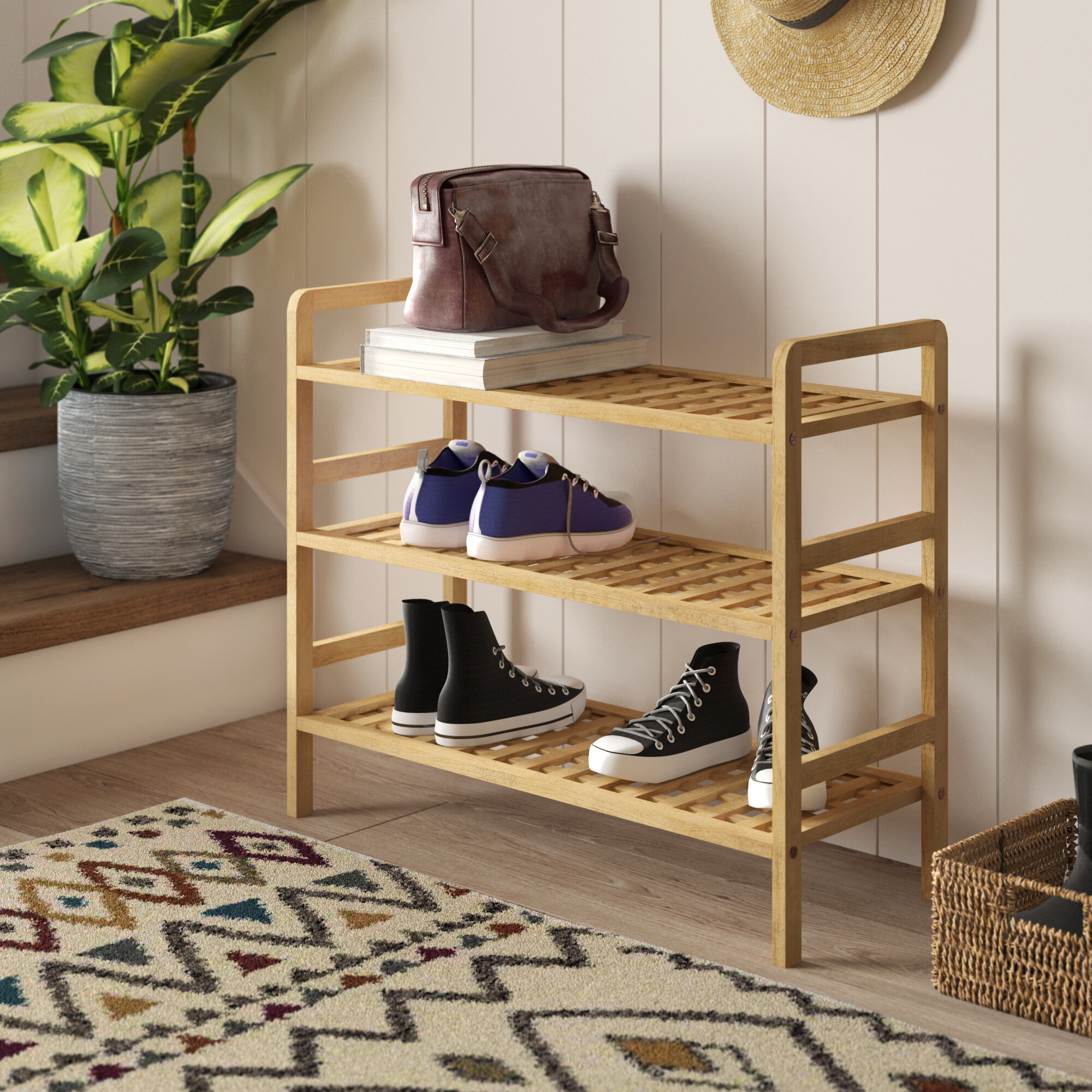 Rebrilliant 3 Tier Shoe Stand Rack Reviews Wayfair Co Uk