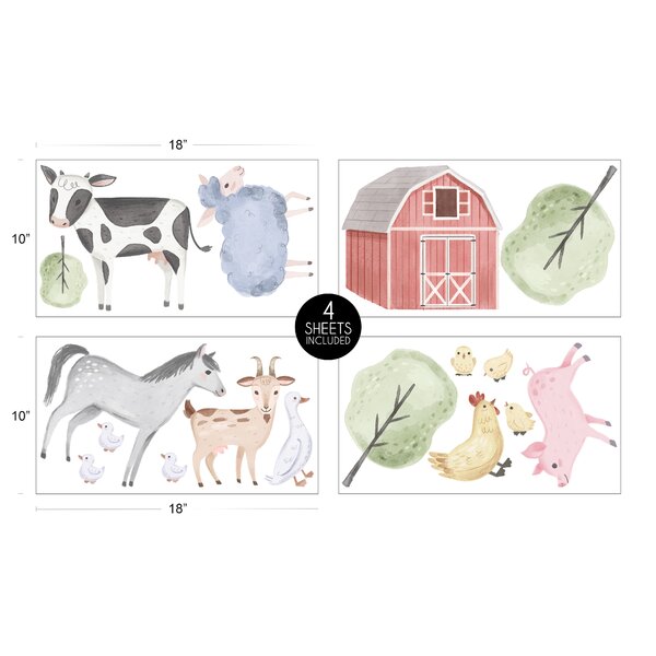 Sweet Jojo Designs Farm Animals Wall Decal (Set Of 4) By Sweet Jojo ...