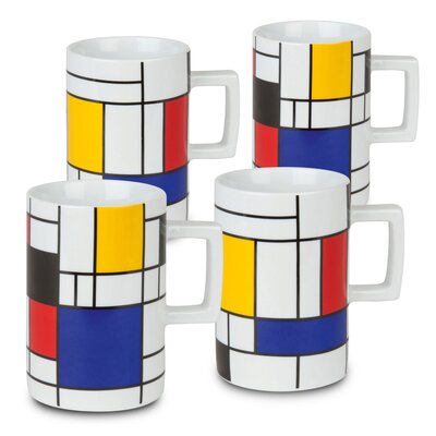 Konitz Homage to Mondrian 4 Piece Coffee Mug Set | Wayfair.ca