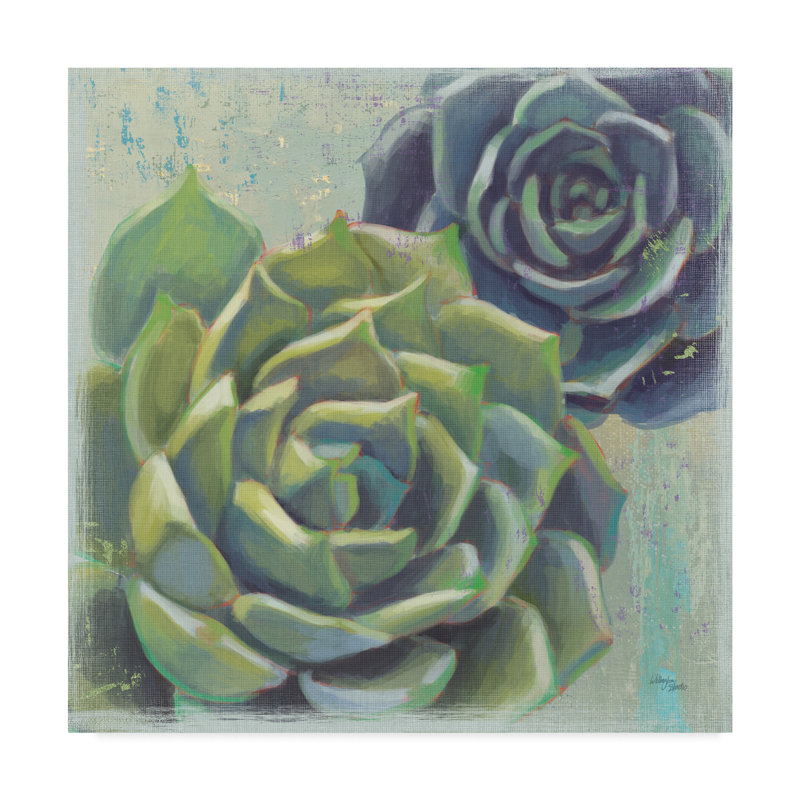 Bungalow Rose Succulents I Acrylic Painting Print On Wrapped