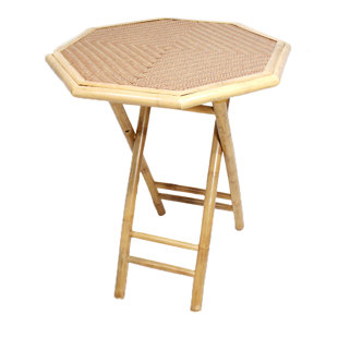 Farallones Octagonal Folding Bamboo End Table by Bay Isle Home Cool