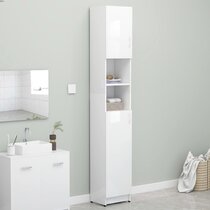 Bathroom Tall Cabinets Wayfair | Tall White Bathroom Cabinets & Shelving You'll Love in 2021