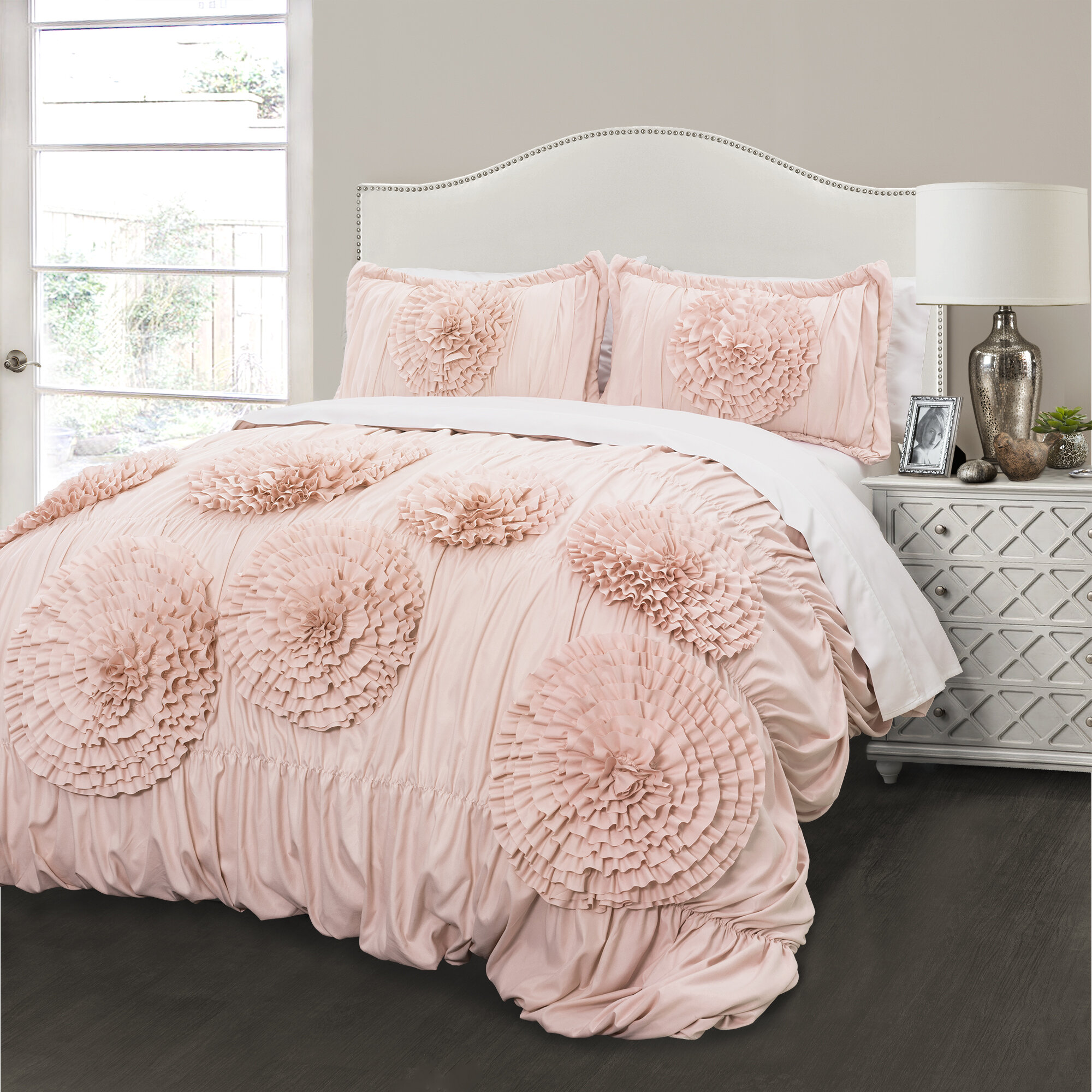 Laurel Foundry Modern Farmhouse Isiah Pink Blush Microfiber Traditional 3 Piece Comforter Set Reviews Wayfair