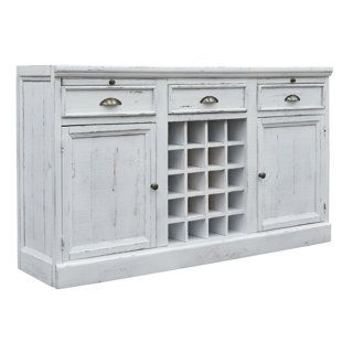 Farmhouse Rustic Wine Bottle Storage Equipped Sideboards Buffets Birch Lane