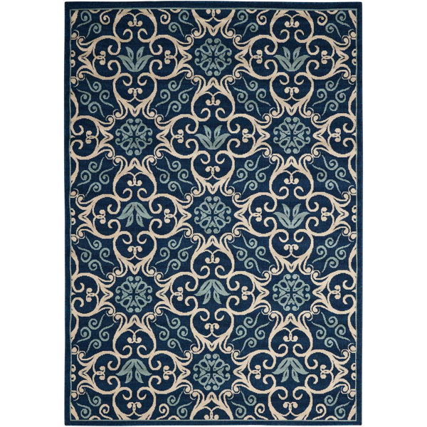 Laury Navy Indoor Outdoor Area Rug