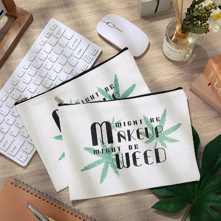 Dingqitech 7 Pieces Funny Marijuana Weed Leaf Cosmetic Bag Accessories Might Be Makeup Might Be Weed Makeup Case Multipurpose Travel Toiletry Pouch With Zipper For Friend Bestie Sister Christmas Gifts Wayfair