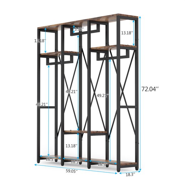 17 Stories Heavy Duty Portable Freestanding Clothe Closet Organizer ...