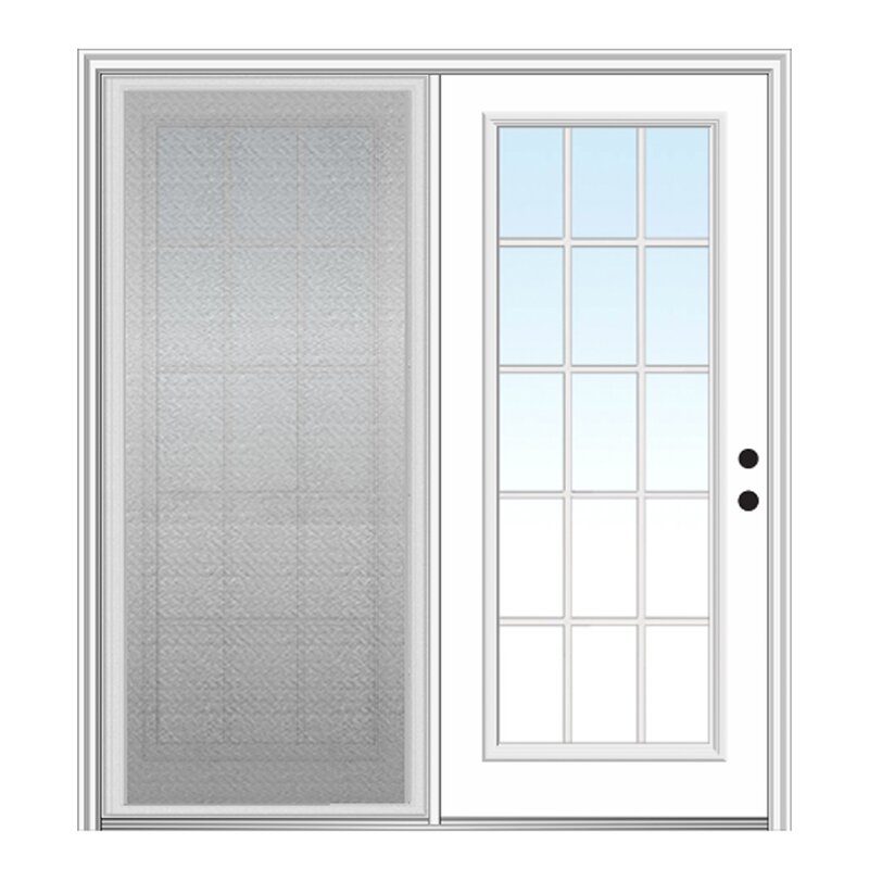 Verona Home Design Internal Grilles Clear Prehung Patio Door Wayfair