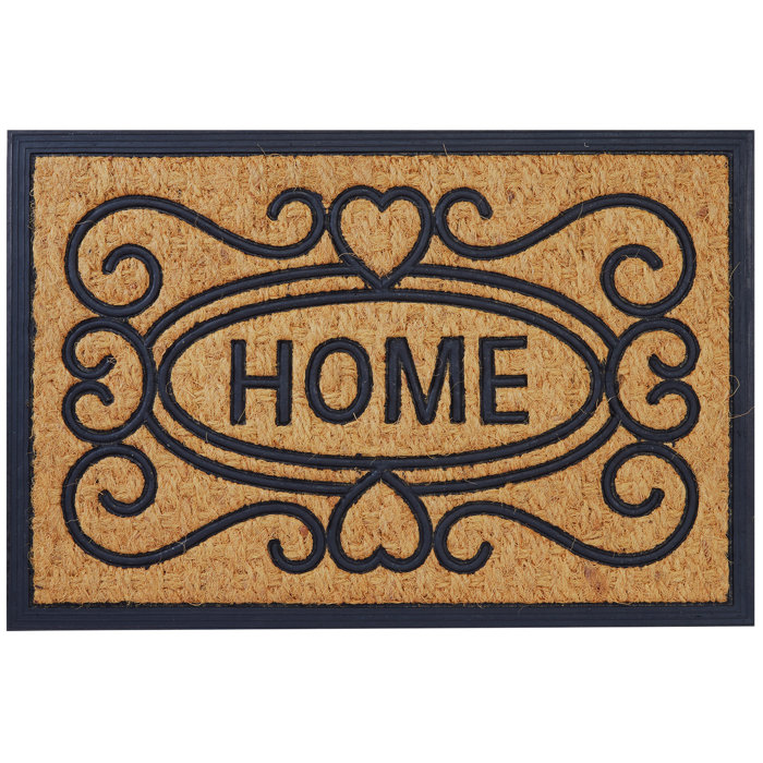Welcome Home Coir Coco Rubber 30 In X 18 In Non Slip Outdoor Door Mat