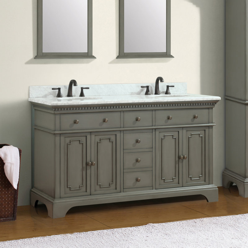 Ophelia Co Ruthann Marble Top 73 Double Bathroom Vanity Set Reviews Wayfair