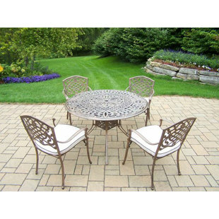 Go to store & view more images Mississippi 5 Piece Dining Set with Cushions by Oakland Living