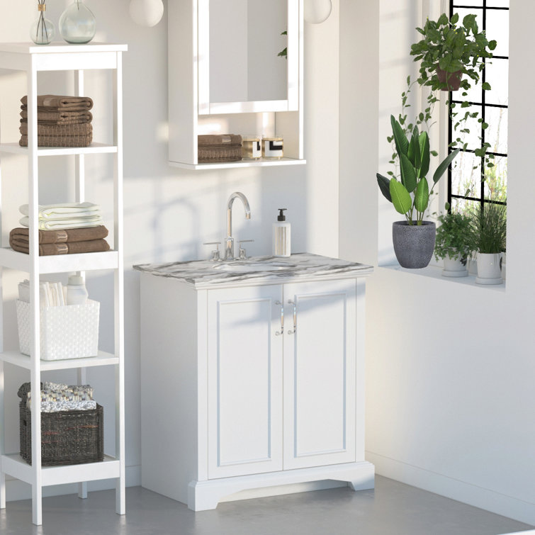 Winston Porter Modern Style White Bathroom Double Doors