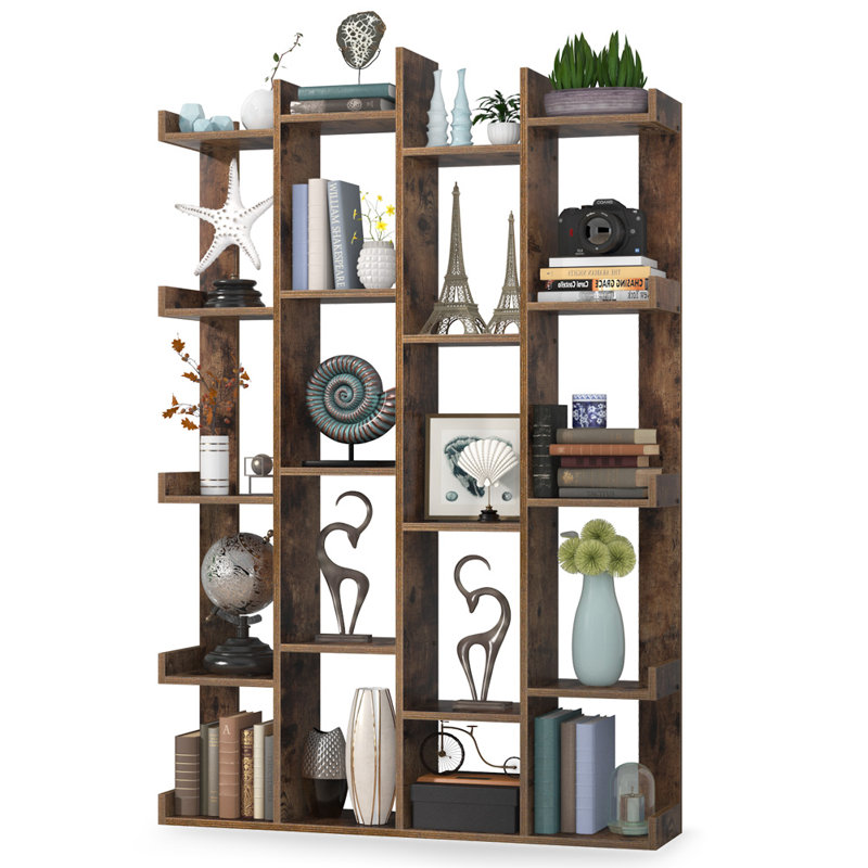 Millwood Pines 5-Tier Bookcase, Vintage Tree Bookshelf ...