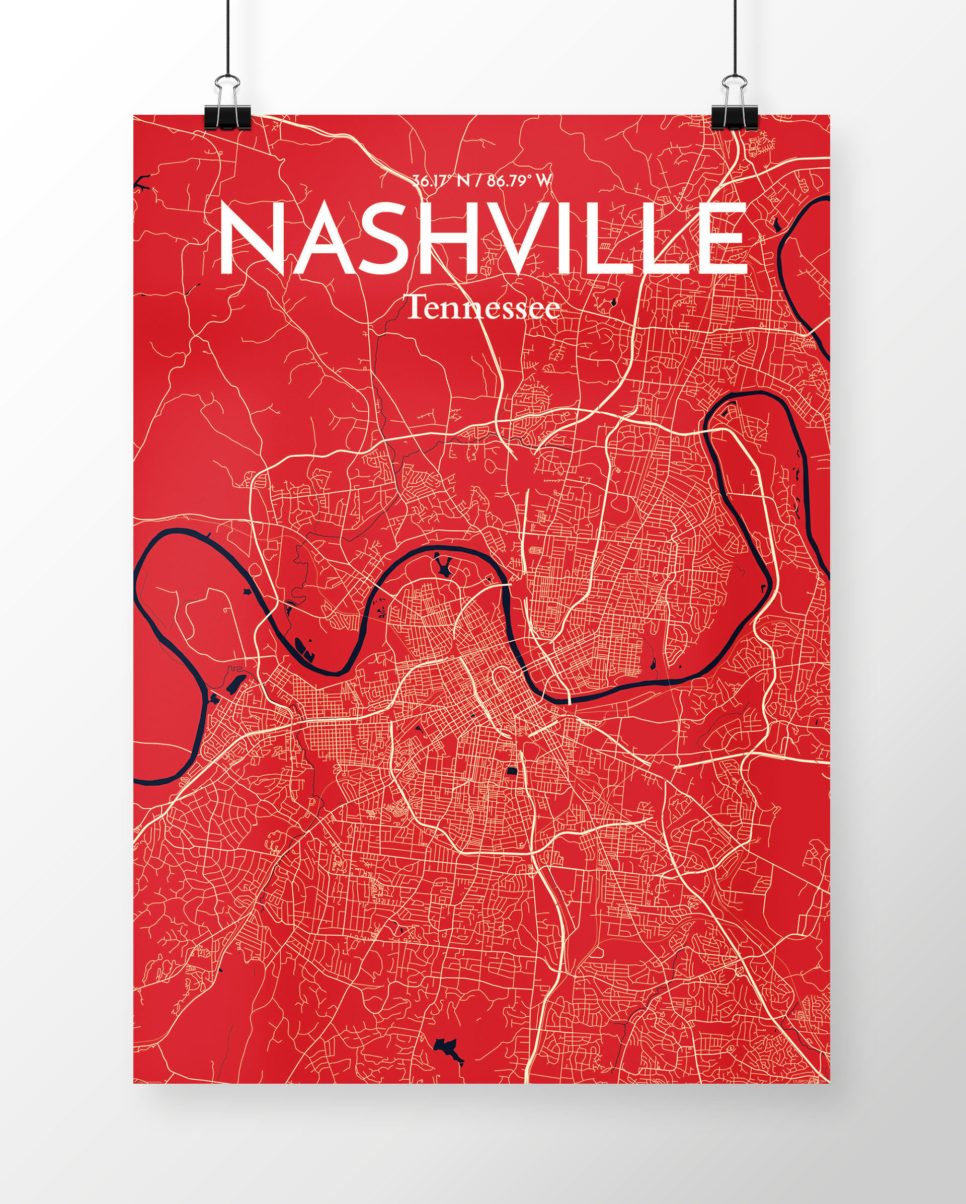 Wrought Studio Nashville City Map Unframed Graphic Art Wayfair
