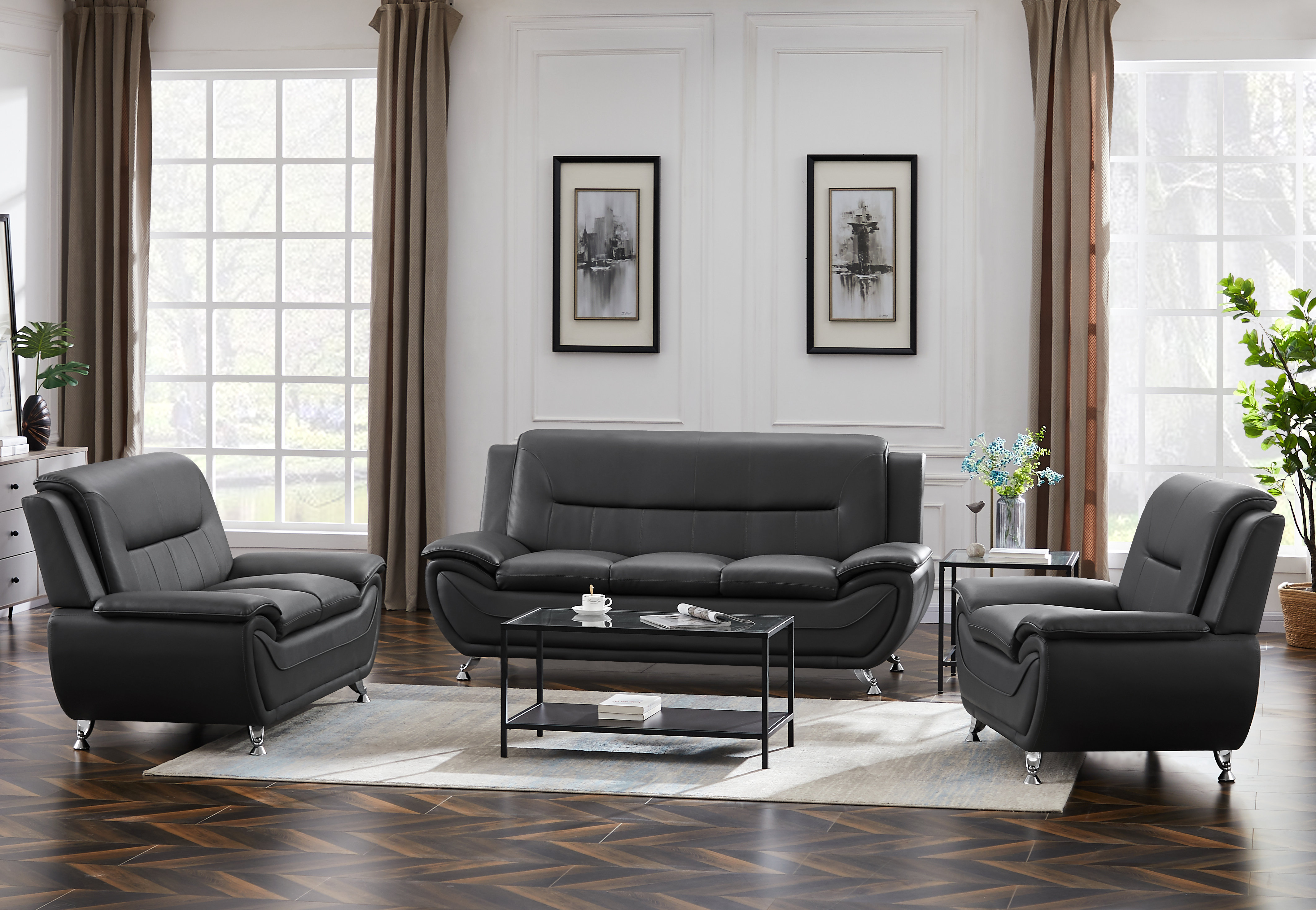 Ivy Bronx Dall 3 Piece Standard Living Room Set Wayfair
