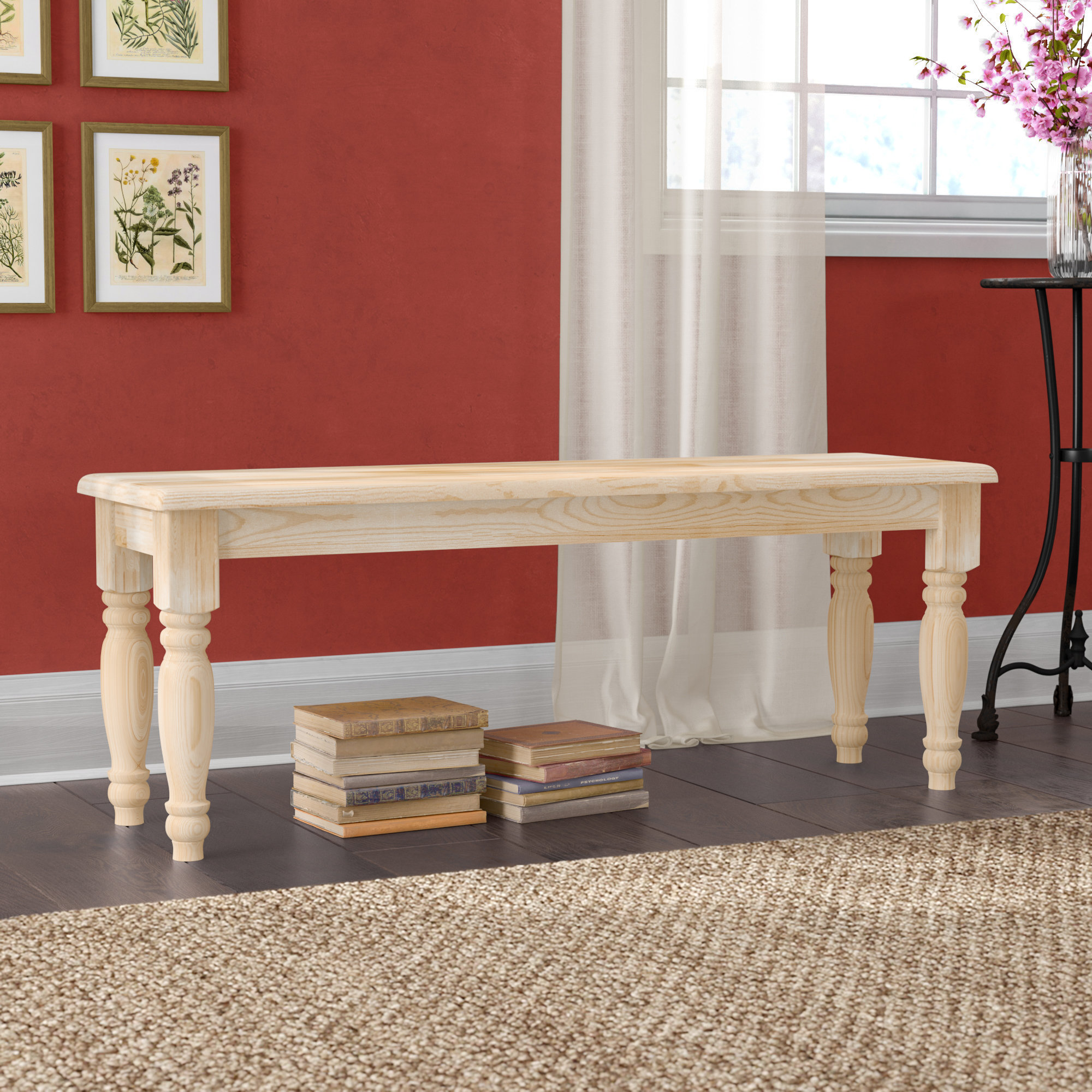 Mistana Lynn Wood Bench Reviews Wayfair
