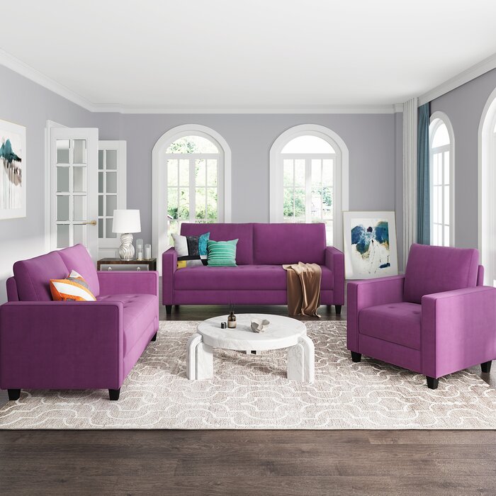 Latitude Run® Purple Sectional Sofa Set(1+2+3-Seat) | Wayfair