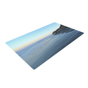 Robin Dickinson Sand Surf Sunshine Beach Blue Area Rug