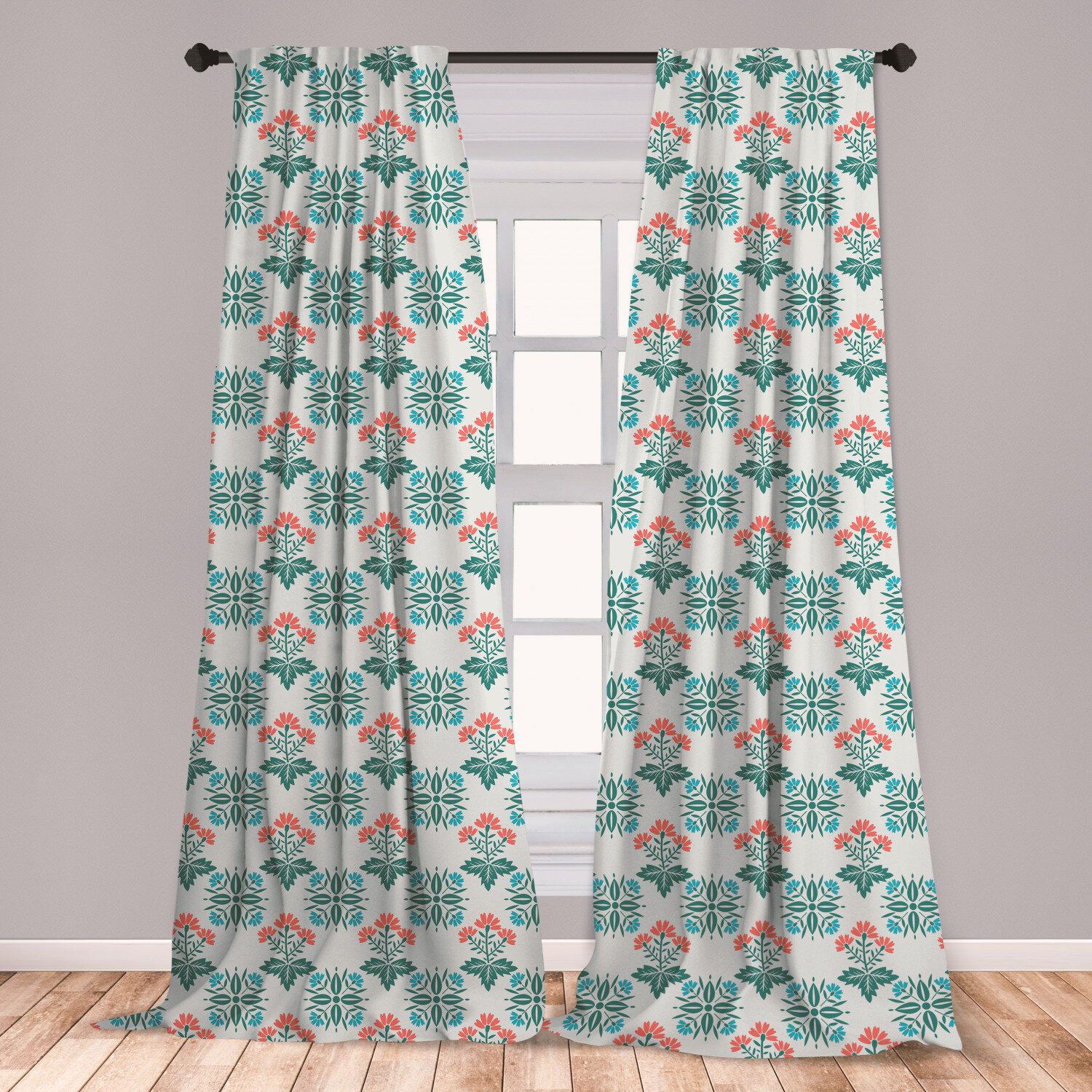 East Urban Home Ambesonne Seafoam 2 Panel Curtain Set