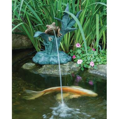 Pond Boss SFGB Brown Resin Frog Statuary Fountain Spitter Kit w/ Pump & Tubing 