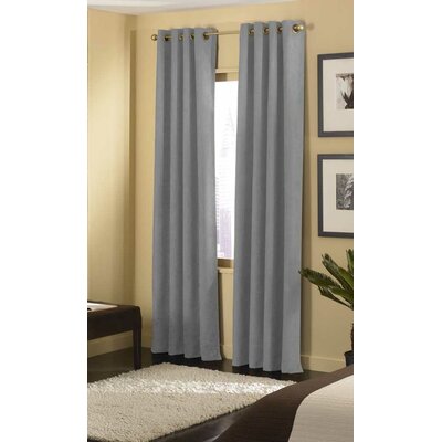 Cameron Solid Room Darkening Grommet Single Curtain Panel Curtainworks Color: Pewter, Size per Panel: 50