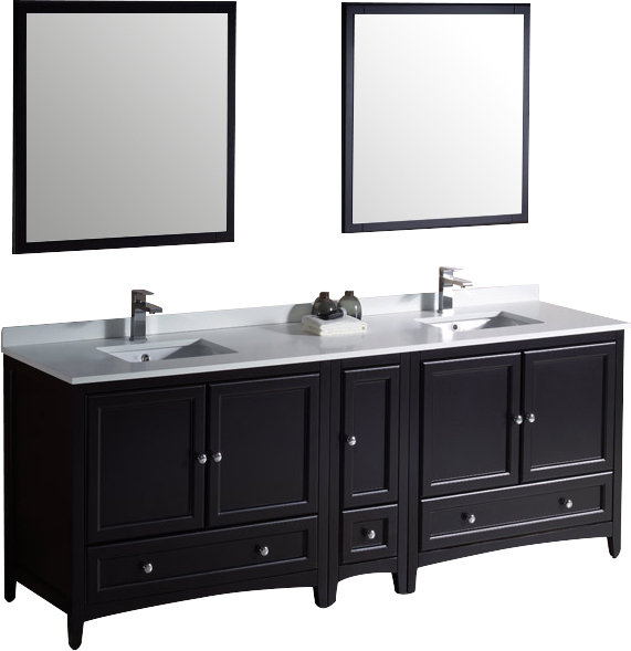 Fresca Oxford 84" Double Bathroom Vanity Set with Mirror ...