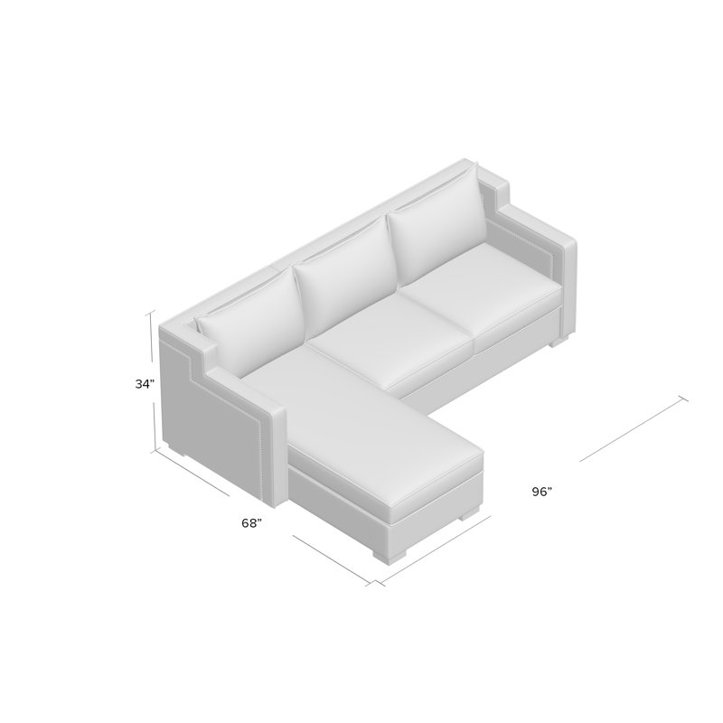 My Chic Nest Parker 96 Left Hand Facing Modular Sofa Chaise Wayfair