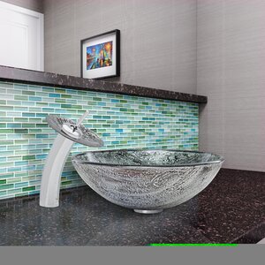 Titanium Glass Circular Vessel Bathroom Sink