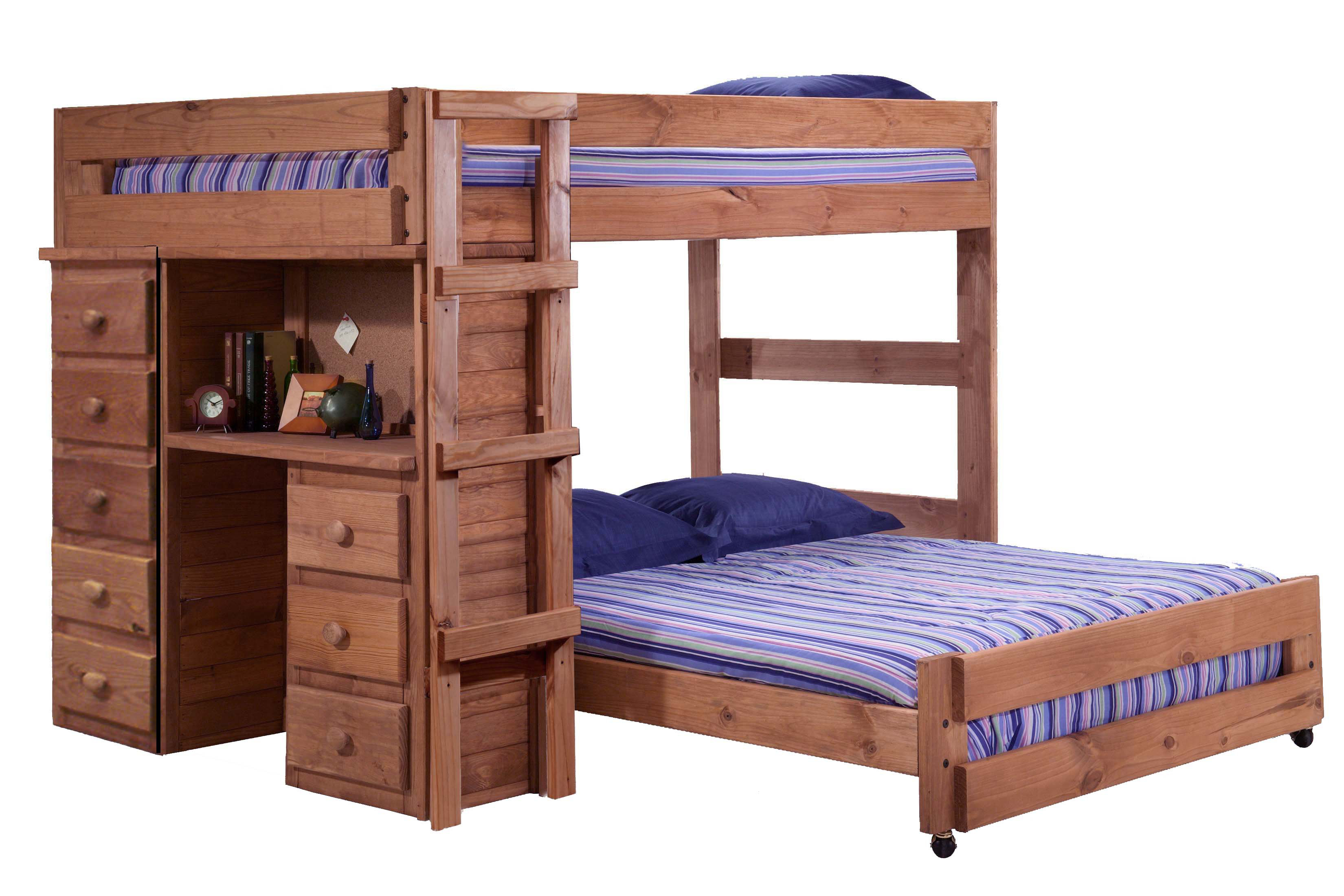 full over full bunk beds with slide