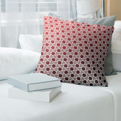 Hexagons Triangles Euro Pillow East Urban Home Color: Black/Red, Fill Material: Poly Fill, Cover Material: Cotton Twill