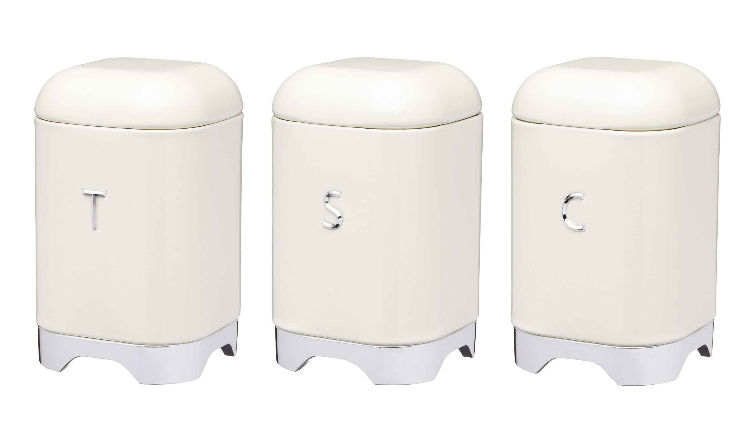 cream tea and coffee canisters