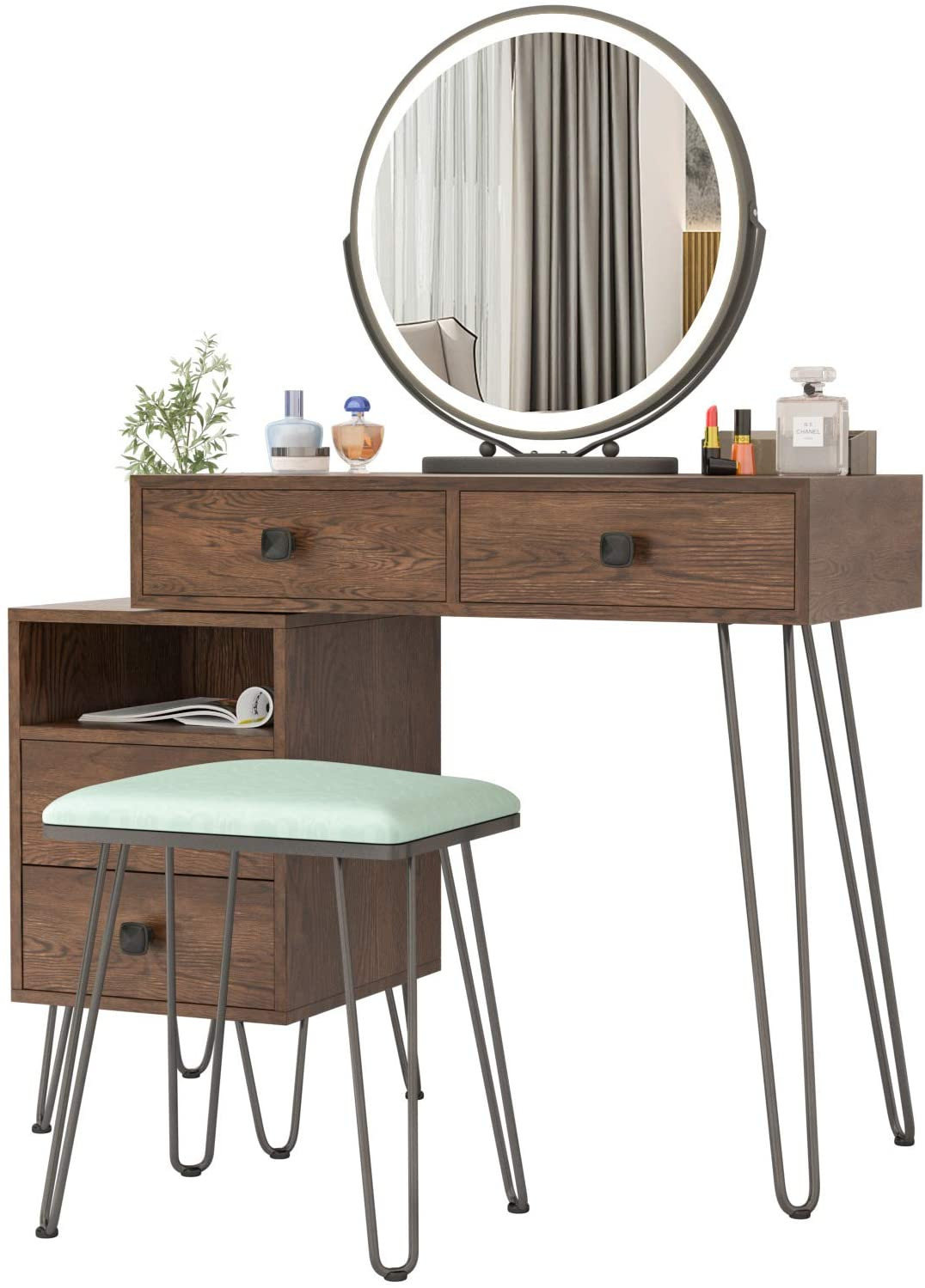 Oliver Bagot 31.5'' Wide Vanity Set with Stool and Mirror Wayfair