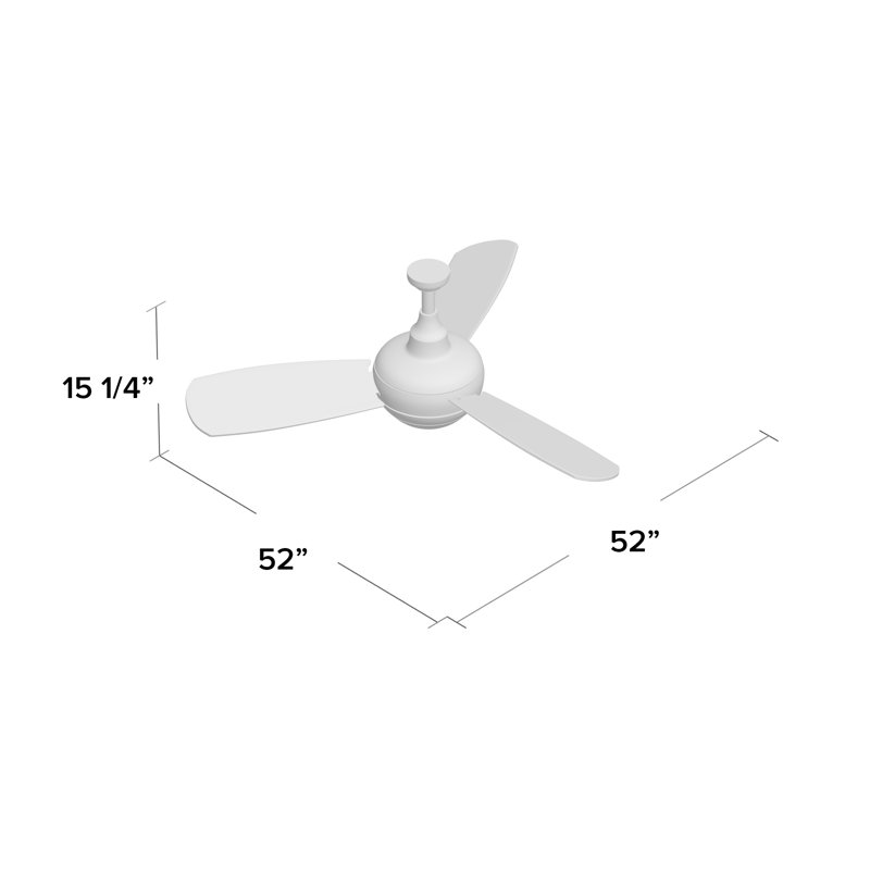 Wrought Studio 52 Alyce 3 Blade Ceiling Fan With Remote Control