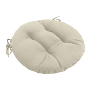 Knife Edge Outdoor Round Dining Chair Cushion Tufted with Ties