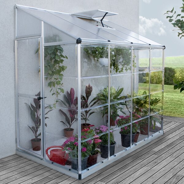 Garden Aluminium Lean to Greenhouse Cold Frame Foundation Skylight Ventillation 